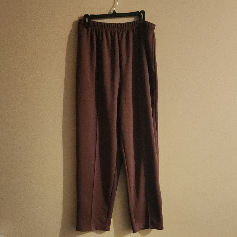 Vintage Blair Brown Pin Stitch Front Seam Pull On Pants Size 20T Tall